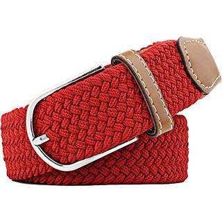 Multicolored elastiske vævede bælter afslappet flettet strækbælte til mænd og kvinder s røde