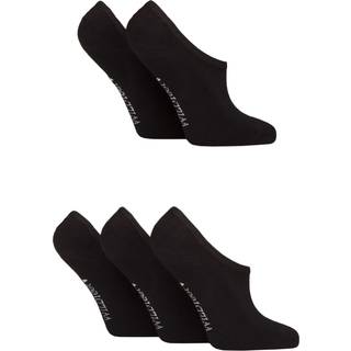 Wild Feet Wild Feet Black Bamboo Super Low Cut Trainer Liners Socks 5 Pack with Heel Grip