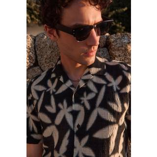 Next Navy Blue Floral Printed Short Sleeve Shirt
