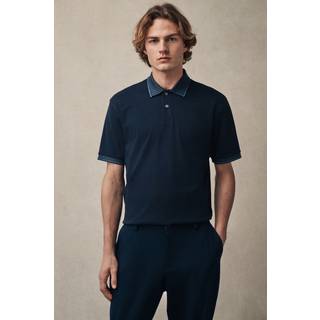 Next Navy Short Sleeve Smart Collar Polo Shirt