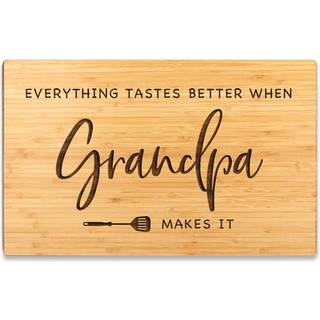 Andaz Press Stor bambus Wood BBQ Cutting Board Gave 17,75 x 11-tommer Alt smager bedre, når bedstefar gør det 1-pakker indgraveret servering af h