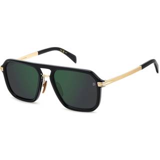 DAVID BECKHAM Mand DB 7136/S 2M2/MT Solbriller Acetat Sort Grøn Firkantet Normal Spejl