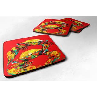 """" Caroline's Treasures MW1073FC Crab Twone Foam Coasters (Sæt på 4) 3,5 """" ""H X 3,5"" """" W Multicolor """"