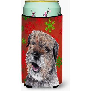 Border Terrier Red Snowflake Christmas Tall Boy Beverage Isulator Beverage Isulator Hugger