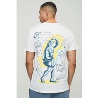 Mens White Oversized Disney Hercules License Printed T-Shirt