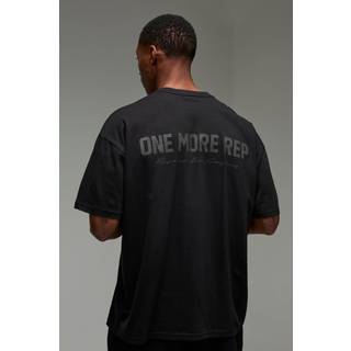 Mens Black One More Rep Oversized T-shirt