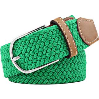 Huyfhksd flerfarvet elastisk vævede bælter afslappet flettet strækbælte til mænd og kvinders grønne