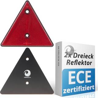 Valonic Triangle Reflector 2 stykker - 6 x 6 tommer - Reflektor til trailere - R?d - Ingen skruer inkluderet