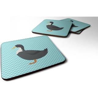 """" Caroline's Treasures Swedish Duck Blue Check Decorative Coasters 3.5 """" """" Multicolor """"
