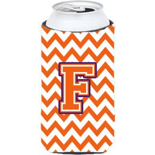 Brev F Chevron Orange og Regalia Tall Boy Beverage Isulator Hugger CJ1062-FTBC