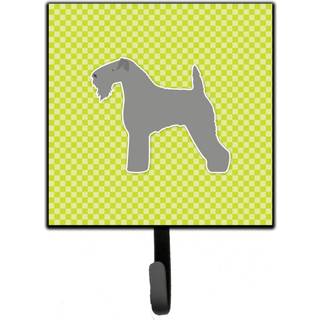 """" Caroline's Treasures Kerry Blue Terrier Checkerboard Green Leash eller Key Holder BB3792SH4 Small Multicolor """"