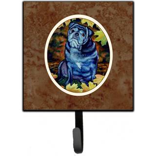 """" Carolines skatte gamle sort mops i efterårsblade snor eller nøgleholder 7159SH4 lille multicolor """"