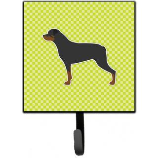 """" Caroline's Treasures Rottweiler Checkerboard Green Leash eller Key Holder BB3866SH4 Small Multicolor """"