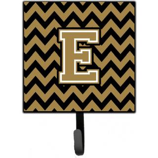 """" Caroline's Treasures Letter E Chevron Black and Gold Leash eller Key Holder CJ1050-esh 4 Small Multicolor """"