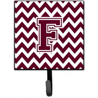 """" Caroline's Treasures Letter F Chevron Maroon og White Leash eller Key Holder CJ1051-FSH4 Lille Multicolor """"