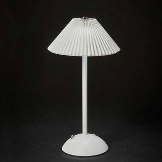 DACORE Opladelig bordlampe med plisse skærm - hvid