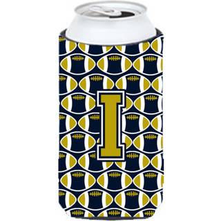 Brev I Fodboldblå ??og Gold Tall Boy Beverage Isulator Hugger CJ1074-ITBC