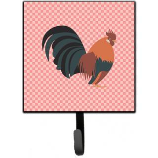 """" Caroline's Treasures Dutch Bantam Chicken Pink Check Wall Hook Small Multicolor """"