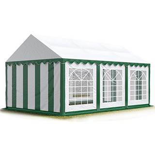 4x6m, Partytelt, PVC-teltdug, grøn og hvid - (6095)