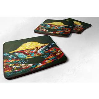 """" Caroline's Treasures MW1049FC Crab Pick Me Foam Coasters (Sæt på 4) 3,5 """" ""H X 3,5"" """" W Multicolor """"