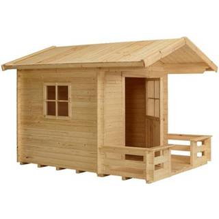 PLUS legehus med terrasse inkl. tagpap, natur/nåletræ, ubehandlet, 182 x 161 cm + 72 cm terrasse