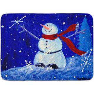 """" Caroline's Treasures Happy Holidays Snowman Floor Mat 19 """" """" X 27 """" """" Multicolor """"