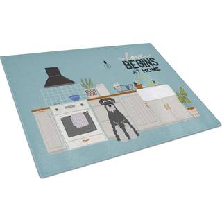 Caroline's Treasures CK7738LCB Black Grey Standard Schnauzer Kitchen Scene Glass Cutting Board Stor dekorativt tempereret glas Køkkenskæring og s