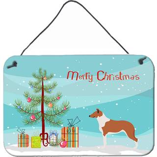 """" Caroline's Treasures Smooth Collie Christmas Metal Print 8HX12W Multicolor """"