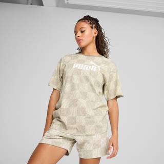 Women&#39;s Puma ESS GRAPHIC Relaxed T-Shirt, White, Size XS, Clothing - Alpine Snow - XS
