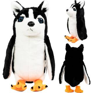 Randimals plys legetøjsudstoppet dyreblanding - Penguin & Husky Dog Hybrid udstoppede dyr til piger og drenge - Huggable & Soft Animal Character