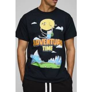 Mens Black Oversized Adventure Time License Printed T-Shirt