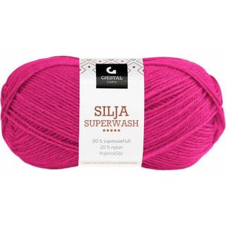 Gjestal Silja Superwash 398 Pink Indhold: 80% superwash uld, 20% nylon Vægt/Længde: 50 g = ca. 150 meter Anbefalede pinde: 3.00 mm Strikkefasthed: 10 cm = 26 m Vask: Uldvask 40ºC / Brug ikke skyllemiddel / Tåler ikke tørretumbler / Tørres fladt.