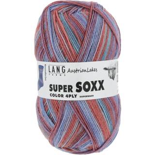 Lang Yarns Super Soxx Color 4-ply 420 Indhold: 75% ny uld, 25% polyamid Vægt/længde: 100 g = ca. 420 meter Anbefalede pinde: 2.5-3.5 mm. Strikkefasthed: 10 x 10 cm = 30 m x 41 p Vask: Maskinvask 40 ℃ / Kan tørretumbles / Brug aldrig skyllemiddel.