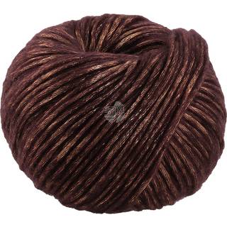 Lana Grossa Lucida 09 Chokoladebrun Indhold: 58% ren, ny merinould, 42% viskose Vægt/Længde: 50 g = ca. 100 meter Anbefalede pinde: 6 mm Strikkefasthed: 10 x 10 cm = 14 m x 23 p Vask:Finvask 30º/ Tørres fladt.