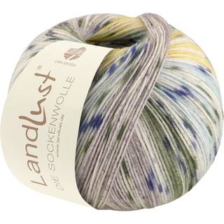 Lana Grossa Landlust Die Sockenwolle 511 Ecru/Vanilje/Mintturkis/Taupe/Grågrøn/Jeansblå Indhold: 80% ren, ny merinould, 20% polyamid Vægt/længde: 100 g = ca. 420 meter Anbefalede pinde: 2.50-3.00 mm Strikkefasthed: 10 x 10 cm = 28 m x 40 p Vask: Finvask 40℃ / Kan tørretumbles.