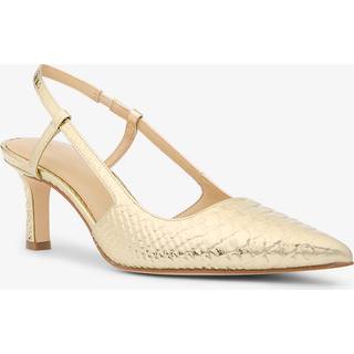 MK Alora Metallic Snake Embossed Leather Slingback Pump - Gold - Michael Kors - EU 36.5