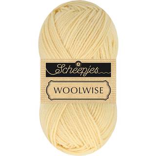 Scheepjes Woolwise 713 Citronskal Indhold: 100% genanvendt Superwash merinould Vægt/længde: 100 g = ca. 200 meter Anbefalede pinde: 4 mm Strikkefasthed: 10 x 10 cm = 22 m x 30 p Vask: Maskinvask / Tåler ikke tørretumbling / Brug aldrig skyllemiddel.