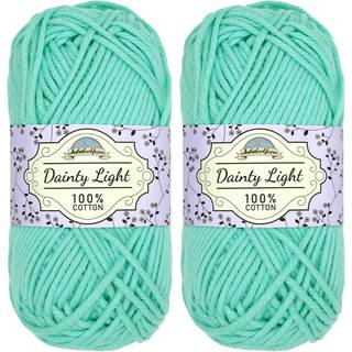 Jubileeyarn Dainty Light Yarn - Worsted Weight Cotton - 100G/Skein - 308 Caribbean Green - 2 Skeins