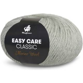 Mayflower Easy Care CLASSIC 215 Sølvgrå Indhold: 100 % Ren merinould Vægt/længde: 50 g = ca. 106 m Anbefalet pind: 4 mm Strikkefasthed: 10 x 10 cm = 22 m x 28 p Vask: Maskinvask ved 40°C.Anvend ikke alm. flydende vaskemiddel. Flydende uldvaskemiddel kan anvendes.