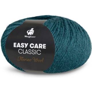 Mayflower Easy Care CLASSIC 219 Mørk petroleum Indhold: 100 % Ren merinould Vægt/længde: 50 g = ca. 106 m Anbefalet pind: 4 mm Strikkefasthed: 10 x 10 cm = 22 m x 28 p Vask: Maskinvask ved 40°C.Anvend ikke alm. flydende vaskemiddel. Flydende uldvaskemiddel kan anvendes.