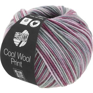 Lana Grossa Cool Wool Print 815 Antikviolet/Gammelrosa/Lysegrå/Mellemgrå Indhold:100% ren ny, ekstrafin merinould Vægt/Længde: 50 g = ca. 160 meter Anbefalede pinde: 3-3.5 mm Strikkefasthed: 10 x 10 cm = 24 m x 34 p Vask:Finvask 30º/ Tørres fladt.