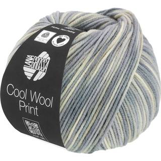 Lana Grossa Cool Wool Print 829 Råhvid/Sølvgrå/Lysegrå/Grå Indhold:100% ren ny, ekstrafin merinould Vægt/Længde: 50 g = ca. 160 meter Anbefalede pinde: 3-3.5 mm Strikkefasthed: 10 x 10 cm = 24 m x 34 p Vask:Finvask 30º/ Tørres fladt.