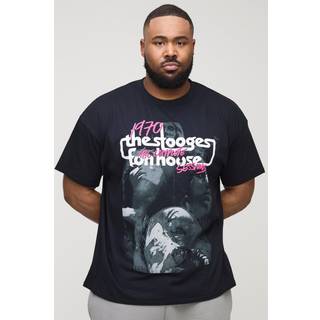 Mens Black Plus Oversized The Stooges License Print T-Shirt