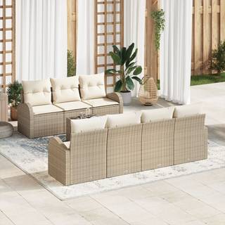 Havesofa Sæt Beige 55 x 55 x 37 cm polyrattan