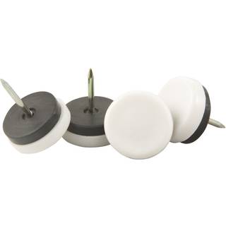 Negle på 7/8 """" i møbler glider til lige træmøbelben (4 stykke) - Hvid runde