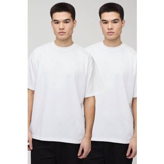 Mens Mono 2 Pack Oversized Basic Crew Neck T-Shirts