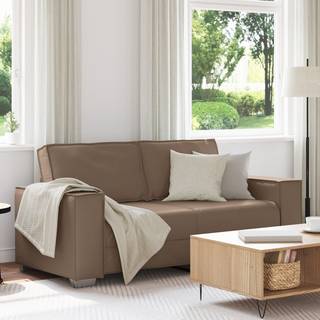 Sovesofa i cappuccinofarvet kunstlæder, 140 cm