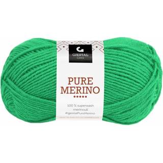 Gjestal Pure Merino 131 Skarp grøn Indhold: 100% superwash merinould Vægt/Længde: 50 g = ca. 105 meter Anbefalede pinde: 4.00 mm Strikkefasthed: 10 cm = 22 m Vask: Uldvask 40ºC / Brug ikke skyllemiddel / Tåler ikke tørretumbler / Tørres fladt.