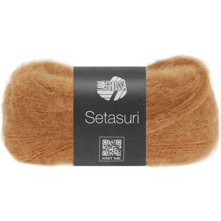 Lana Grossa Setasuri 71 Lakseorange Indhold: 69% alpaca, 31% silke Vægt/Længde: 25 g = ca. 212 meter Anbefalede pinde: 3.5-4 mm Strikkefasthed: 10 x 10 cm = 26 m x 33 p Vask: Håndvask / Tørres fladt.
