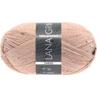 Meleret Strømpegarn / Sokkegarn Lana Grossa Meilenweit 100 g TWEED - Uld og Polyamid Rosa meleret 149